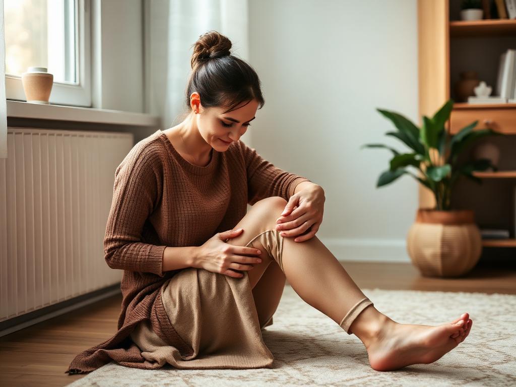 Person stretching to relieve chronic joint pain